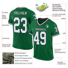 Load image into Gallery viewer, Custom Kelly Green White-Black Mesh Authentic Throwback Football Jersey
