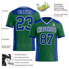 Load image into Gallery viewer, Custom Kelly Green Royal-White Mesh Authentic Football Jersey
