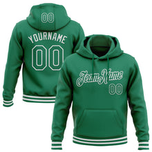 Load image into Gallery viewer, Custom Stitched Kelly Green White Sports Pullover Sweatshirt Hoodie
