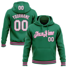 Load image into Gallery viewer, Custom Stitched Kelly Green White-Pink Sports Pullover Sweatshirt Hoodie
