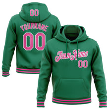 Load image into Gallery viewer, Custom Stitched Kelly Green Pink-White Sports Pullover Sweatshirt Hoodie
