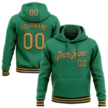 Load image into Gallery viewer, Custom Stitched Kelly Green Old Gold-Black Sports Pullover Sweatshirt Hoodie
