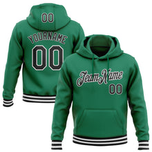 Load image into Gallery viewer, Custom Stitched Kelly Green Black-White Sports Pullover Sweatshirt Hoodie
