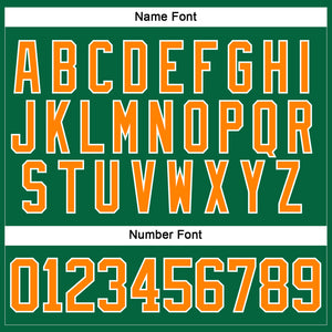 Custom Kelly Green Bay Orange-White Hockey Lace Neck Jersey