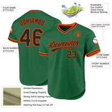 Load image into Gallery viewer, Custom Kelly Green Black-Orange Authentic Throwback Baseball Jersey
