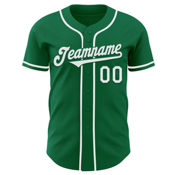 Custom Kelly Green White Authentic Baseball Jersey