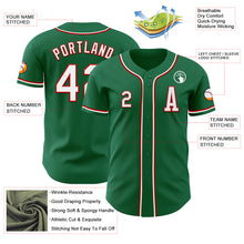 Load image into Gallery viewer, Custom Kelly Green White-Red Authentic Baseball Jersey
