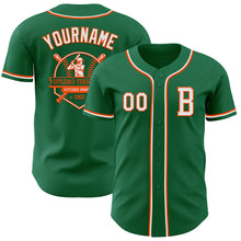 Load image into Gallery viewer, Custom Kelly Green White-Orange Authentic Baseball Jersey
