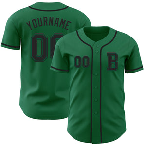 Custom Kelly Green Black Authentic Baseball Jersey