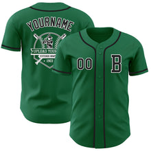 Load image into Gallery viewer, Custom Kelly Green Black-White Authentic Baseball Jersey
