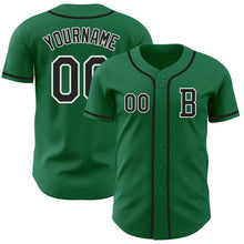 Load image into Gallery viewer, Custom Kelly Green Black-White Authentic Baseball Jersey
