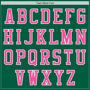 Custom Kelly Green Pink-White Authentic Baseball Jersey