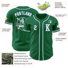 Load image into Gallery viewer, Custom Kelly Green White-Light Blue Authentic Baseball Jersey
