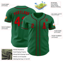 Load image into Gallery viewer, Custom Kelly Green Red-Black Authentic Baseball Jersey
