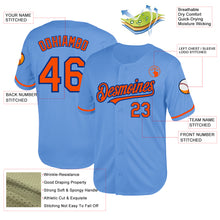 Load image into Gallery viewer, Custom Light Blue Orange-Royal Mesh Authentic Throwback Baseball Jersey
