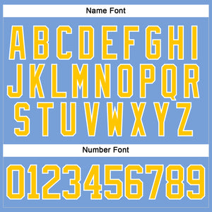 Custom Light Blue Yellow-White Hockey Lace Neck Jersey