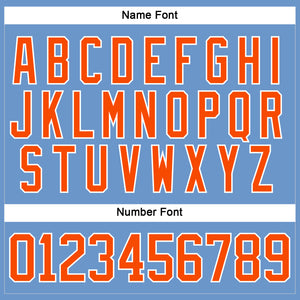 Custom Light Blue Orange-White Hockey Jersey