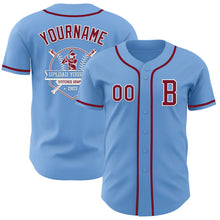 Load image into Gallery viewer, Custom Light Blue Crimson-White Authentic Baseball Jersey
