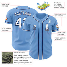 Load image into Gallery viewer, Custom Light Blue White-Navy Authentic Baseball Jersey
