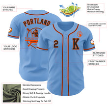 Load image into Gallery viewer, Custom Light Blue Black-Orange Authentic Baseball Jersey
