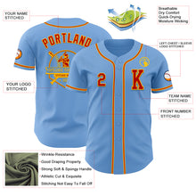 Load image into Gallery viewer, Custom Light Blue Red-Gold Authentic Baseball Jersey
