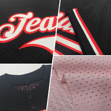 Load image into Gallery viewer, Custom Light Pink Red Mesh Authentic Throwback Baseball Jersey
