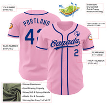 Load image into Gallery viewer, Custom Light Pink Royal Authentic Baseball Jersey
