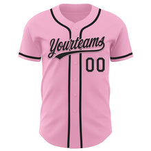 Load image into Gallery viewer, Custom Light Pink Black Authentic Baseball Jersey
