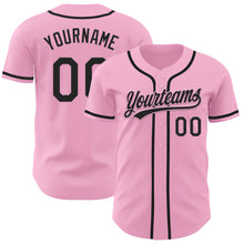 Load image into Gallery viewer, Custom Light Pink Black Authentic Baseball Jersey
