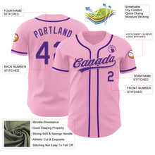 Load image into Gallery viewer, Custom Light Pink Purple Authentic Baseball Jersey
