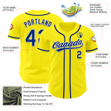 Load image into Gallery viewer, Custom Light Yellow Royal-White Authentic Baseball Jersey
