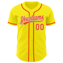 Load image into Gallery viewer, Custom Light Yellow Orange-White Authentic Baseball Jersey
