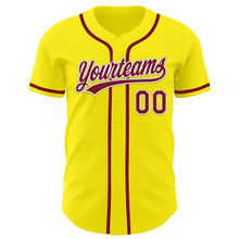 Load image into Gallery viewer, Custom Light Yellow Crimson-White Authentic Baseball Jersey
