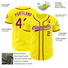 Load image into Gallery viewer, Custom Light Yellow Crimson-White Authentic Baseball Jersey
