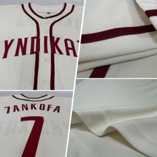 Load image into Gallery viewer, Custom Cream Crimson Authentic Baseball Jersey
