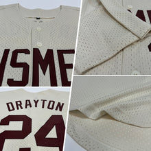 Load image into Gallery viewer, Custom Cream Brown Mesh Authentic Throwback Baseball Jersey
