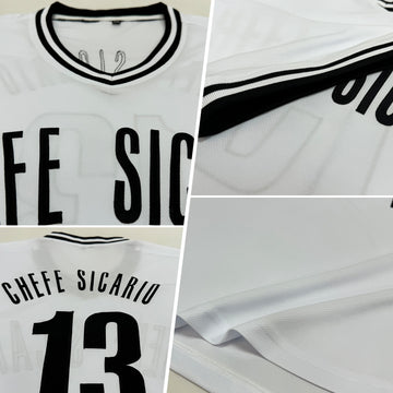 Custom White Black Authentic Throwback Rib-Knit Baseball Jersey Shirt