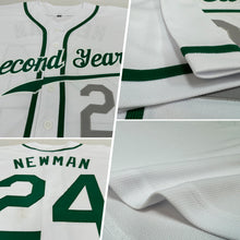 Load image into Gallery viewer, Custom White Kelly Green-Light Gray Authentic Baseball Jersey
