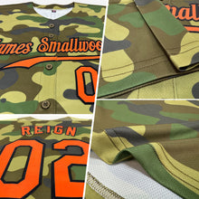 Load image into Gallery viewer, Custom Camo Orange-Black Authentic Salute To Service Baseball Jersey
