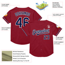 Load image into Gallery viewer, Custom Maroon Navy-White Mesh Authentic Throwback Baseball Jersey
