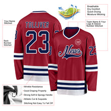 Load image into Gallery viewer, Custom Maroon Navy-White Hockey Jersey
