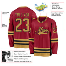 Load image into Gallery viewer, Custom Maroon Old Gold-Black Hockey Jersey
