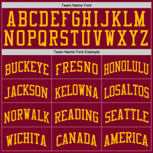 Load image into Gallery viewer, Custom Maroon Gold-White Authentic Throwback Basketball Jersey
