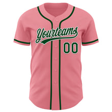 Load image into Gallery viewer, Custom Medium Pink Green-White Authentic Baseball Jersey
