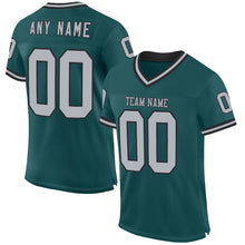 Load image into Gallery viewer, Custom Midnight Green Gray-Black Mesh Authentic Throwback Football Jersey
