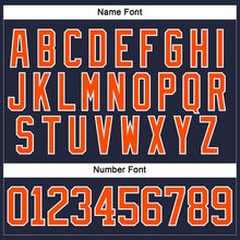 Load image into Gallery viewer, Custom Navy Orange-White Hockey Jersey
