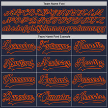 Load image into Gallery viewer, Custom Navy Orange Hockey Jersey
