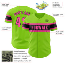 Load image into Gallery viewer, Custom Neon Green Pink-Black Authentic Baseball Jersey
