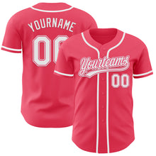 Load image into Gallery viewer, Custom Neon Pink White Authentic Baseball Jersey
