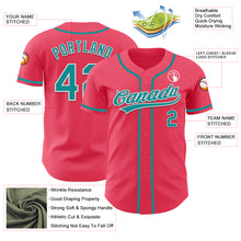 Load image into Gallery viewer, Custom Neon Pink Teal-White Authentic Baseball Jersey
